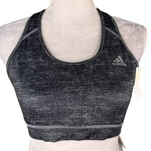 Adidas Sports Bra Large Heather Gray Medium Support New